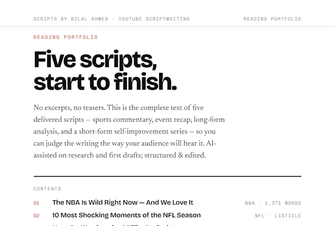 write engaging youtube sports script for your channel